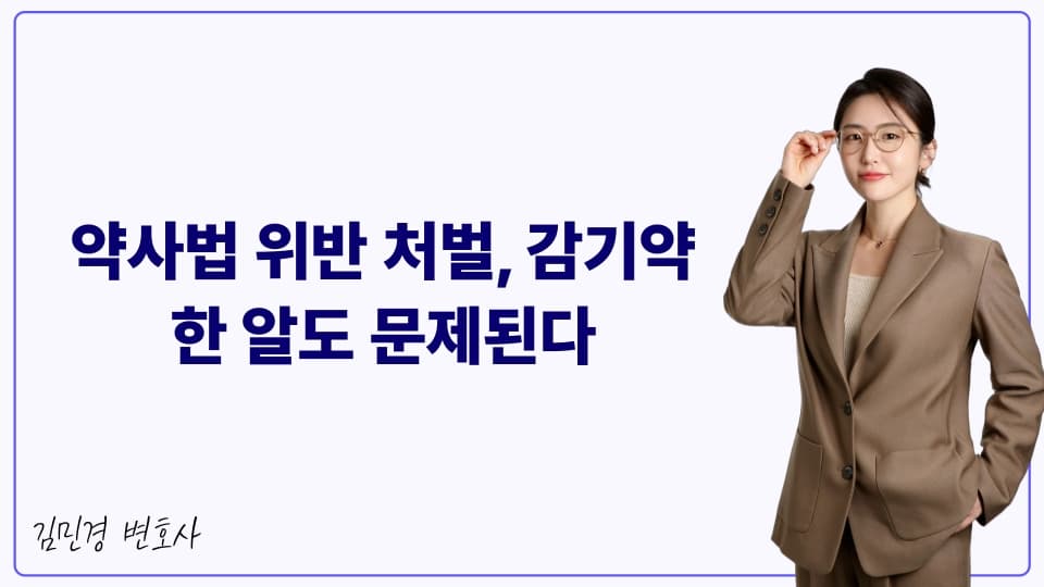 약사법 위반 처벌, 감기약 한 알도 문제된다